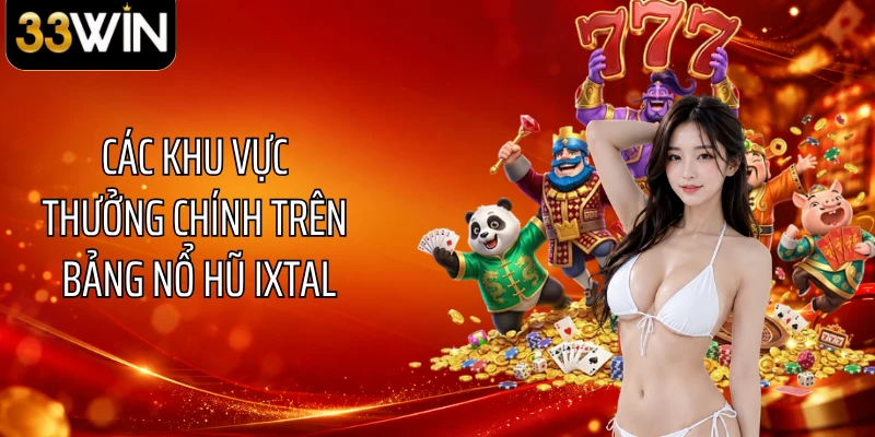 Các khu vực thưởng chính trên bảng nổ hũ Ixtal