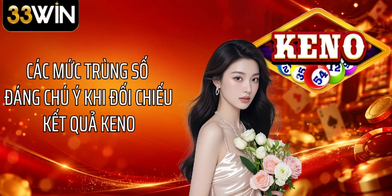 Các mức trùng số đáng chú ý khi đối chiếu kết quả Keno